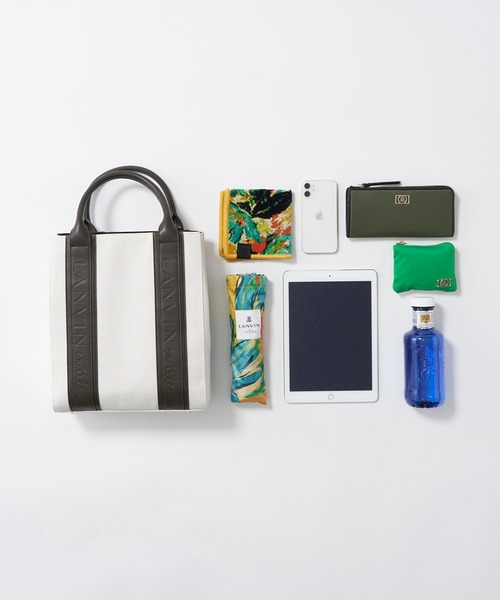 LANVIN en Bleu（ランバンオンブルー）の「キャンバスロゴトートバッグ（トートバッグ・レディース・ベージュ/チャコールグレー・FREE）」の7枚目の写真