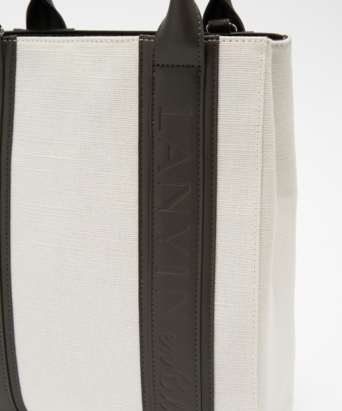 LANVIN en Bleu（ランバンオンブルー）の「キャンバスロゴトートバッグ（トートバッグ・レディース・ベージュ/チャコールグレー・FREE）」の12枚目の写真