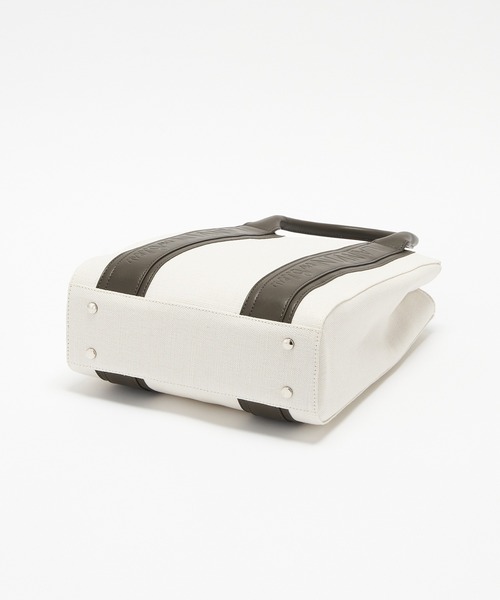 LANVIN en Bleu（ランバンオンブルー）の「キャンバスロゴトートバッグ（トートバッグ・レディース・ベージュ/チャコールグレー・FREE）」の4枚目の写真