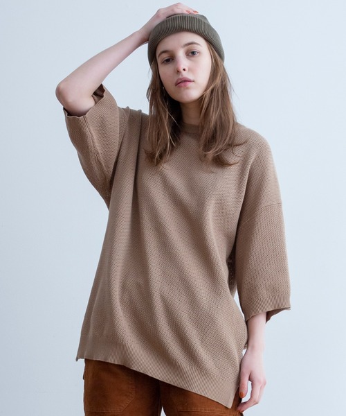 Universal Style Wear(ユニバーサルスタイルウェア)の「Universal Style Wear ニット Tee(Tシャツ/カットソー・メンズ・ベージュ/ターコイズブルー/ブラック/ライトグレー・X-LARGE/LARGE/MEDIUM)」の4枚目の写真