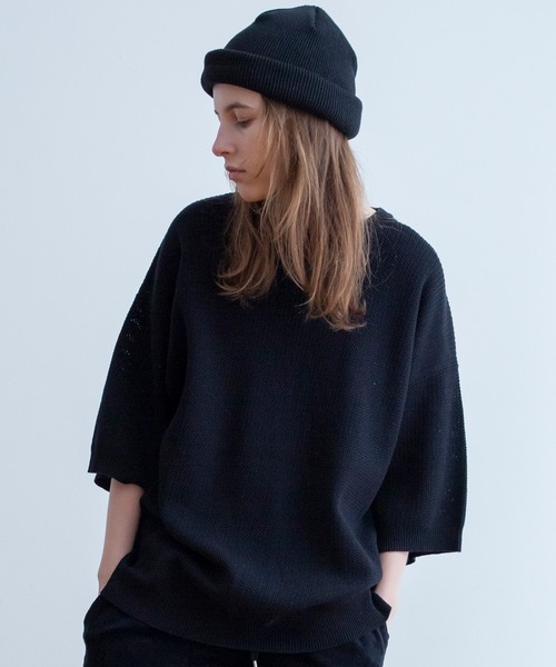 Universal Style Wear(ユニバーサルスタイルウェア)の「Universal Style Wear ニット Tee(Tシャツ/カットソー・メンズ・ベージュ/ターコイズブルー/ブラック/ライトグレー・X-LARGE/LARGE/MEDIUM)」の2枚目の写真