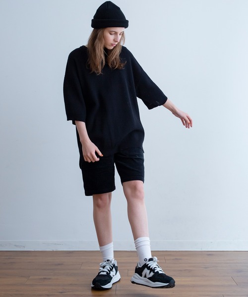 Universal Style Wear(ユニバーサルスタイルウェア)の「Universal Style Wear ニット Tee(Tシャツ/カットソー・メンズ・ベージュ/ターコイズブルー/ブラック/ライトグレー・X-LARGE/LARGE/MEDIUM)」の7枚目の写真