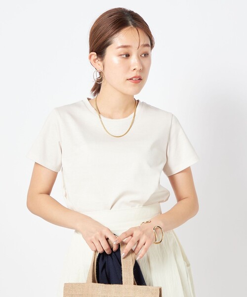 NOLLEY’S(ノーリーズ)の「5C BASIC 半袖Tシャツ(Tシャツ/カットソー・レディース・ベージュ/ロイヤルブルー/ボルドー/キャメル/ホワイト/ホワイト系その他5/ブラック/チャコールグレー・38/36)」の5枚目の写真
