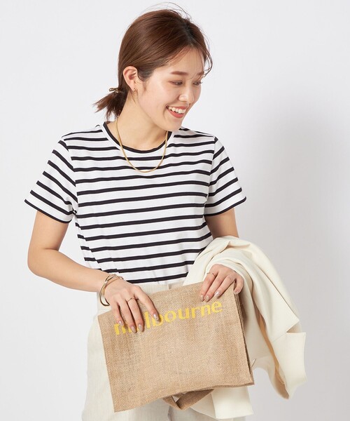 NOLLEY’S(ノーリーズ)の「5C BASIC 半袖Tシャツ(Tシャツ/カットソー・レディース・ベージュ/ロイヤルブルー/ボルドー/キャメル/ホワイト/ホワイト系その他5/ブラック/チャコールグレー・38/36)」の1枚目の写真