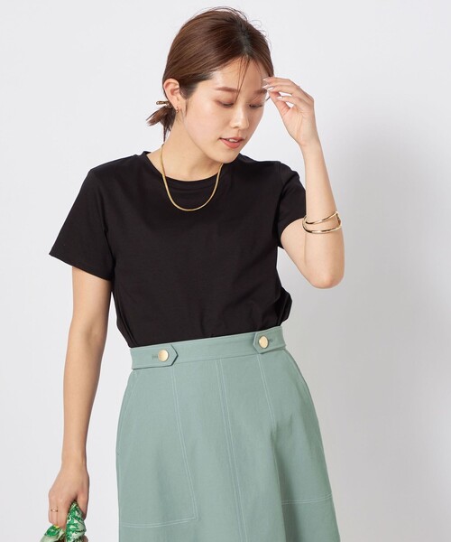 NOLLEY’S(ノーリーズ)の「5C BASIC 半袖Tシャツ(Tシャツ/カットソー・レディース・ベージュ/ロイヤルブルー/ボルドー/キャメル/ホワイト/ホワイト系その他5/ブラック/チャコールグレー・38/36)」の3枚目の写真