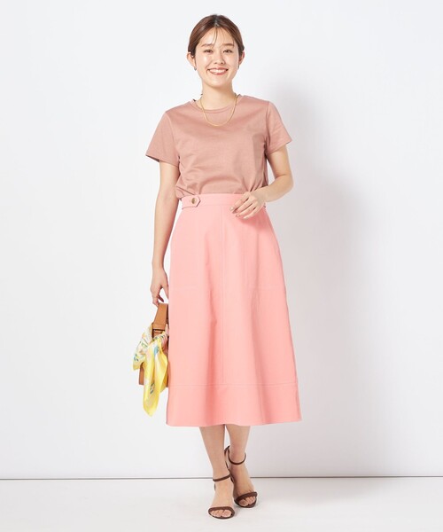 NOLLEY’S(ノーリーズ)の「5C BASIC 半袖Tシャツ(Tシャツ/カットソー・レディース・ベージュ/ロイヤルブルー/ボルドー/キャメル/ホワイト/ホワイト系その他5/ブラック/チャコールグレー・38/36)」の9枚目の写真