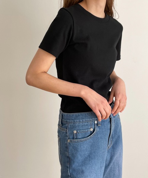 CANAL JEAN(キャナルジーン)の「RED CHOP WORKS(レッドチョップワークス) フライスコットン半袖Tシャツ(Tシャツ/カットソー・レディース・ブラック/ホワイト/ネイビー/ベージュ・ONE SIZE)」の2枚目の写真