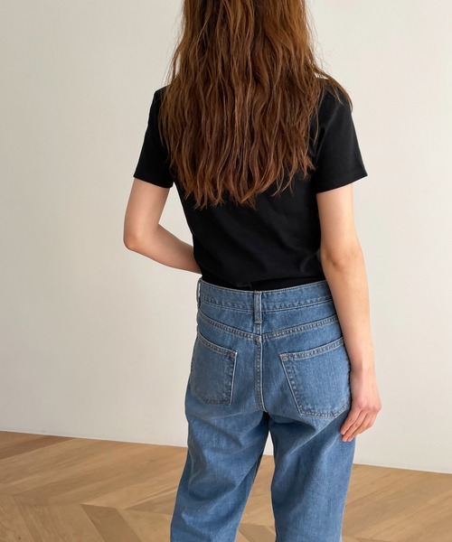 CANAL JEAN(キャナルジーン)の「RED CHOP WORKS(レッドチョップワークス) フライスコットン半袖Tシャツ(Tシャツ/カットソー・レディース・ブラック/ホワイト/ネイビー/ベージュ・ONE SIZE)」の9枚目の写真