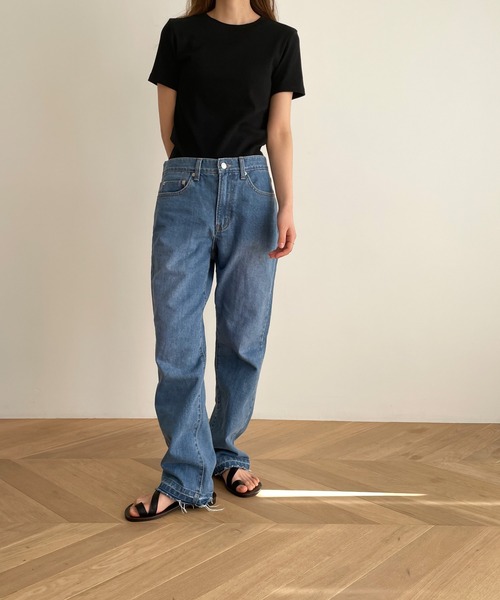CANAL JEAN(キャナルジーン)の「RED CHOP WORKS(レッドチョップワークス) フライスコットン半袖Tシャツ(Tシャツ/カットソー・レディース・ブラック/ホワイト/ネイビー/ベージュ・ONE SIZE)」の13枚目の写真