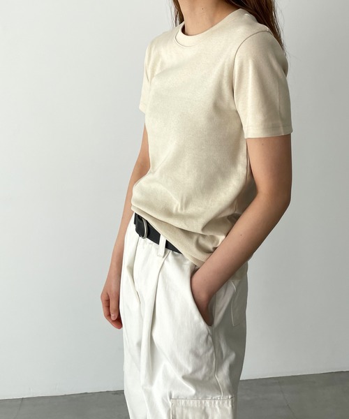 CANAL JEAN(キャナルジーン)の「RED CHOP WORKS(レッドチョップワークス) フライスコットン半袖Tシャツ(Tシャツ/カットソー・レディース・ブラック/ホワイト/ネイビー/ベージュ・ONE SIZE)」の11枚目の写真