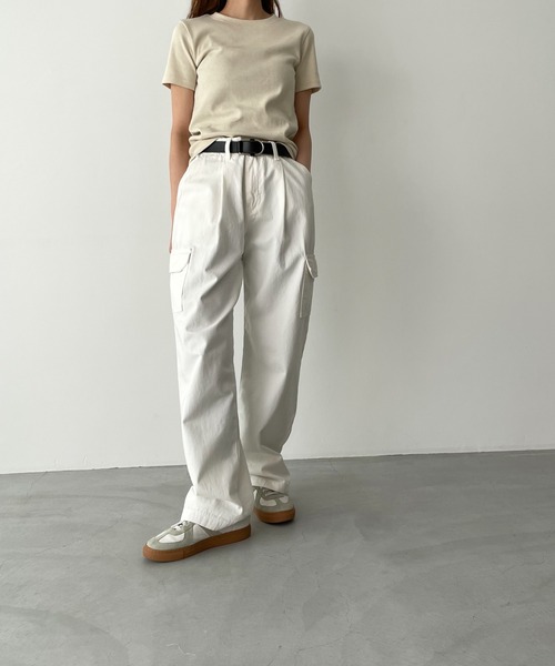 CANAL JEAN(キャナルジーン)の「RED CHOP WORKS(レッドチョップワークス) フライスコットン半袖Tシャツ(Tシャツ/カットソー・レディース・ブラック/ホワイト/ネイビー/ベージュ・ONE SIZE)」の16枚目の写真