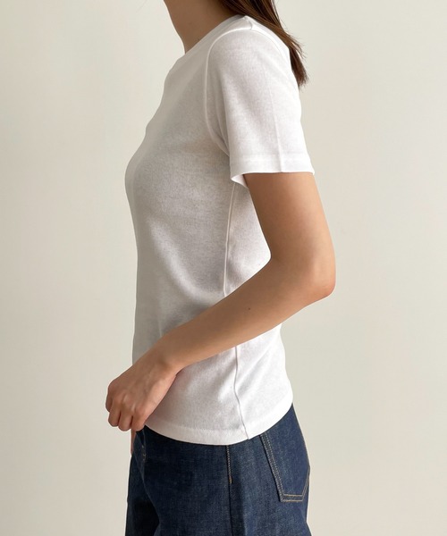 CANAL JEAN(キャナルジーン)の「RED CHOP WORKS(レッドチョップワークス) フライスコットン半袖Tシャツ(Tシャツ/カットソー・レディース・ブラック/ホワイト/ネイビー/ベージュ・ONE SIZE)」の14枚目の写真