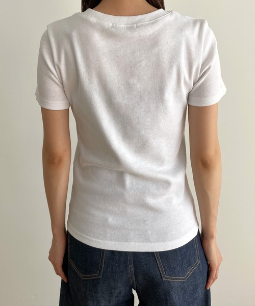 CANAL JEAN(キャナルジーン)の「RED CHOP WORKS(レッドチョップワークス) フライスコットン半袖Tシャツ(Tシャツ/カットソー・レディース・ブラック/ホワイト/ネイビー/ベージュ・ONE SIZE)」の12枚目の写真