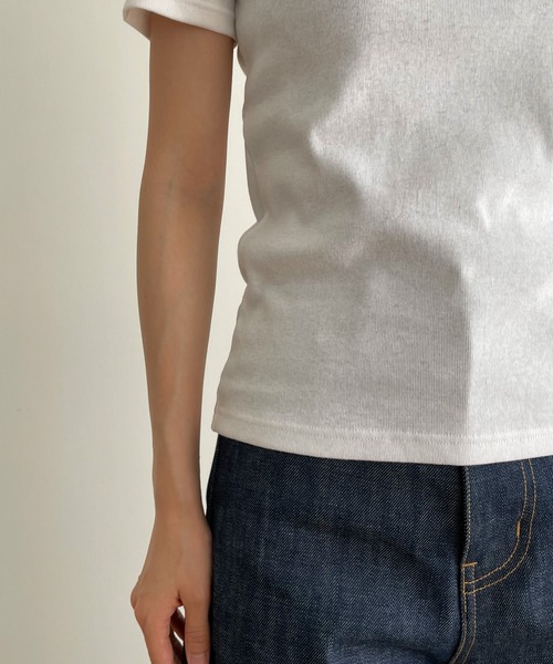 CANAL JEAN(キャナルジーン)の「RED CHOP WORKS(レッドチョップワークス) フライスコットン半袖Tシャツ(Tシャツ/カットソー・レディース・ブラック/ホワイト/ネイビー/ベージュ・ONE SIZE)」の8枚目の写真