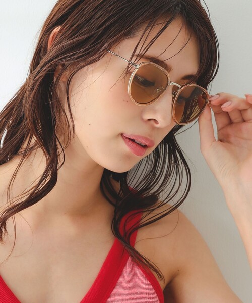 B:MING by BEAMS(ビーミングバイビームス)の「B:MING by BEAMS / クリア フレーム グラス(メガネ・レディース・ライトブラウン/グレー・ONE SIZE)」の1枚目の写真