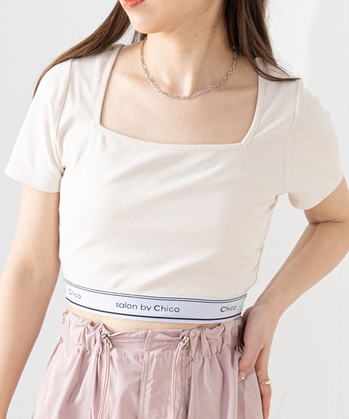 Chico（チコ）の「【2023SS】裾ロゴスクエアチビT（Tシャツ