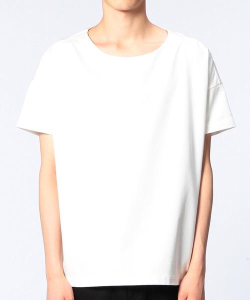 UNITED ARROWS（ユナイテッドアローズ）の「UAS スムース コットン サイド ジップ クルーネック（Tシャツ/カットソー・メンズ・ホワイト/ブラック・MEDIUM/SMALL/LARGE）」の9枚目の写真