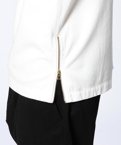 UNITED ARROWS（ユナイテッドアローズ）の「UAS スムース コットン サイド ジップ クルーネック（Tシャツ/カットソー・メンズ・ホワイト/ブラック・MEDIUM/SMALL/LARGE）」の4枚目の写真