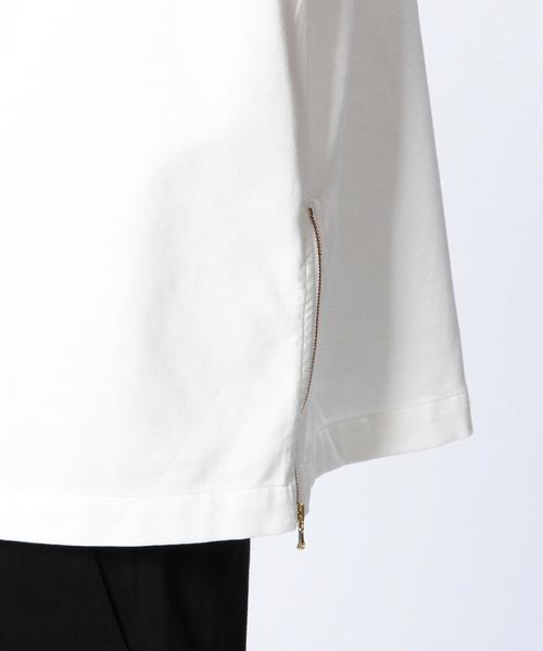 UNITED ARROWS（ユナイテッドアローズ）の「UAS スムース コットン サイド ジップ クルーネック（Tシャツ/カットソー・メンズ・ホワイト/ブラック・MEDIUM/SMALL/LARGE）」の5枚目の写真