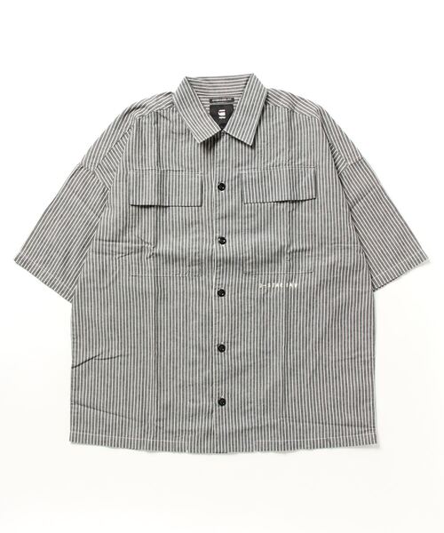 G-STAR(ジースター)の「2 POCKET BOXY SHIRT/オーバーサイズシャツ/リラックスフィット(シャツ/ブラウス・メンズ・ストライプ・LARGE/MEDIUM/SMALL/X-LARGE/X-SMALL)」の7枚目の写真