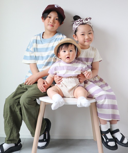 JAM & LINK（ジャムアンドリンク）の「ボーダー切り替えワンピース（ワンピース・キッズ・ラベンダー/ネイビー・150cm/140cm/130cm/120cm/110cm/100cm）」の21枚目の写真