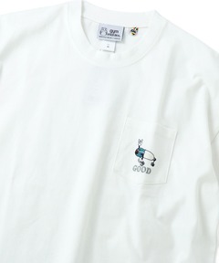 7.4oz ﾙｱｰ刺繍ﾋﾞｯｸﾞﾎﾟｹｯﾄTEE