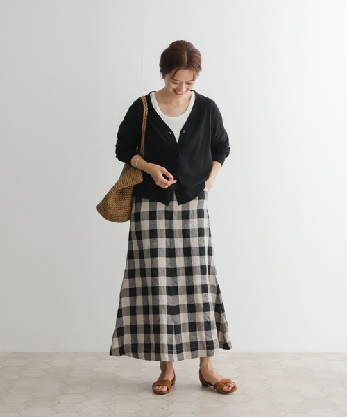 URBAN RESEARCH DOORS（アーバンリサーチドアーズ）の「ハイツイストコットンVネックカーディガン（カーディガン/ボレロ・レディース・ブラック/ブラウン/グレー・MEDIUM）」の9枚目の写真