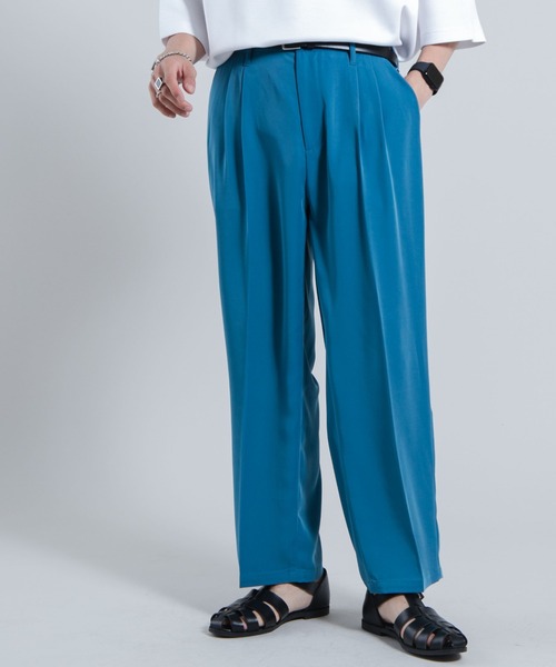 WEGO(ウィゴー)の「WEGO/【WEB限定】【セットアップ対応】トロミ 2タックワイドスラックス(スラックス・メンズ・ブラック/ワイン/ブルー系その他/ライトグレー・MEDIUM/LARGE)」の1枚目の写真