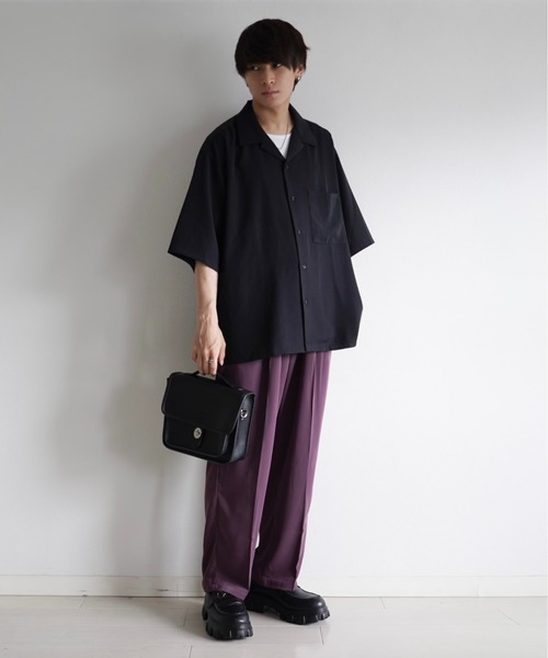 WEGO(ウィゴー)の「WEGO/【WEB限定】【セットアップ対応】トロミ 2タックワイドスラックス(スラックス・メンズ・ブラック/ワイン/ブルー系その他/ライトグレー・MEDIUM/LARGE)」の5枚目の写真