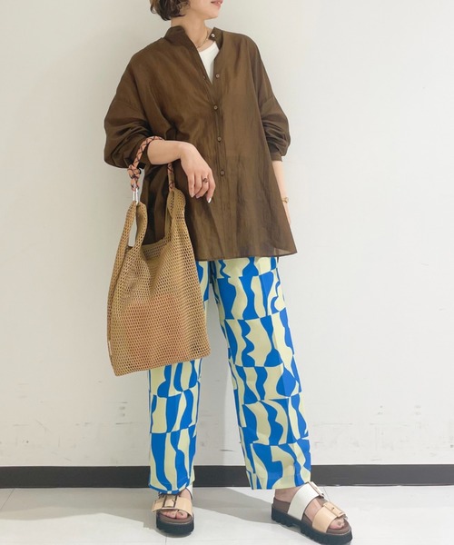 LOWELL things（ロウェル　シングス）の「【ミニポーチ付き】メッシュホーボー2WAYBAG（トートバッグ・レディース・ベージュ/ブラック/グリーン・フリー）」の9枚目の写真