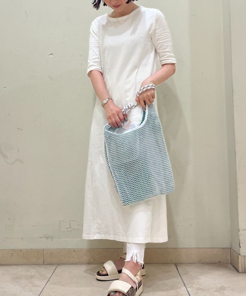 LOWELL things（ロウェル　シングス）の「【ミニポーチ付き】メッシュホーボー2WAYBAG（トートバッグ・レディース・ベージュ/ブラック/グリーン・フリー）」の5枚目の写真