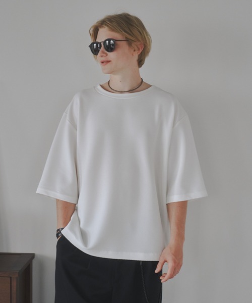 DOOPZ（ドープス）の「Ripple big T-shirt-リップルビッグTシャツ（Tシャツ/カットソー・メンズ・ベージュ/ホワイト/ホワイト×ブラック/ブラック・SMALL/MEDIUM/LARGE）」の6枚目の写真