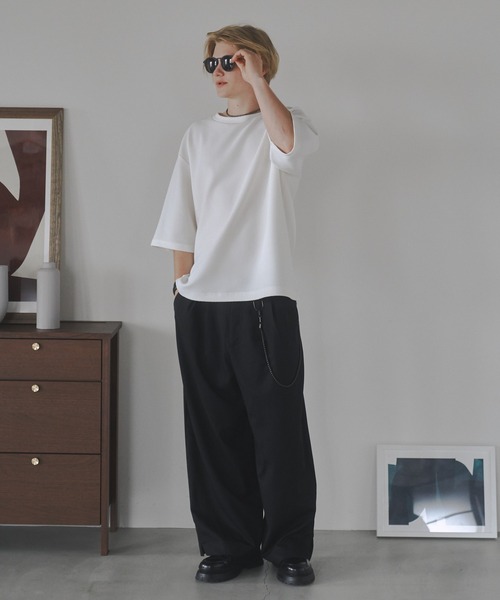 DOOPZ（ドープス）の「Ripple big T-shirt-リップルビッグTシャツ（Tシャツ/カットソー・メンズ・ベージュ/ホワイト/ホワイト×ブラック/ブラック・SMALL/MEDIUM/LARGE）」の9枚目の写真