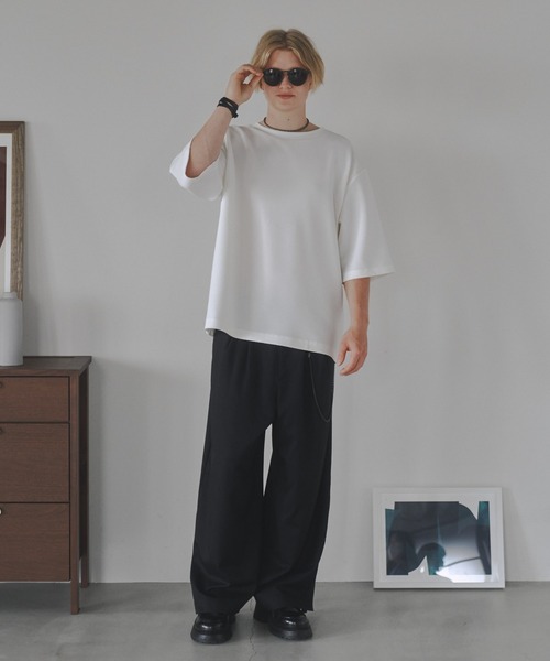 DOOPZ（ドープス）の「Ripple big T-shirt-リップルビッグTシャツ（Tシャツ/カットソー・メンズ・ベージュ/ホワイト/ホワイト×ブラック/ブラック・SMALL/MEDIUM/LARGE）」の10枚目の写真