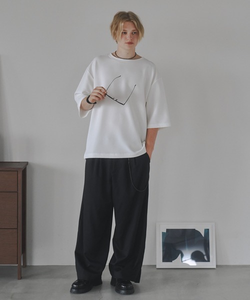 DOOPZ（ドープス）の「Ripple big T-shirt-リップルビッグTシャツ（Tシャツ/カットソー・メンズ・ベージュ/ホワイト/ホワイト×ブラック/ブラック・SMALL/MEDIUM/LARGE）」の11枚目の写真