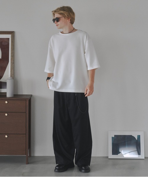 DOOPZ（ドープス）の「Ripple big T-shirt-リップルビッグTシャツ（Tシャツ/カットソー・メンズ・ベージュ/ホワイト/ホワイト×ブラック/ブラック・SMALL/MEDIUM/LARGE）」の12枚目の写真