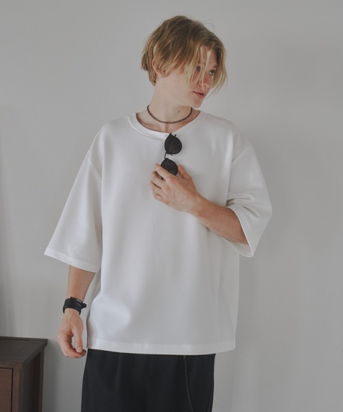 DOOPZ（ドープス）の「Ripple big T-shirt-リップルビッグTシャツ（Tシャツ/カットソー・メンズ・ベージュ/ホワイト/ホワイト×ブラック/ブラック・SMALL/MEDIUM/LARGE）」の7枚目の写真