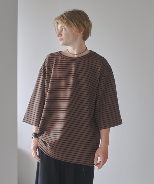 DOOPZ（ドープス）の「Ripple big T-shirt-リップルビッグTシャツ（Tシャツ/カットソー・メンズ・ベージュ/ホワイト/ホワイト×ブラック/ブラック・SMALL/MEDIUM/LARGE）」の16枚目の写真