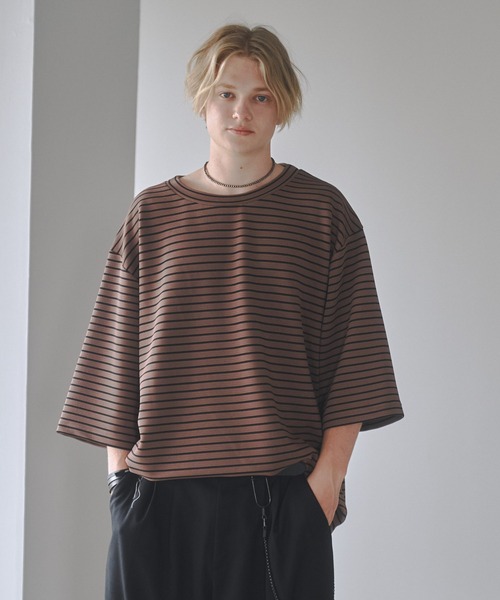 DOOPZ（ドープス）の「Ripple big T-shirt-リップルビッグTシャツ（Tシャツ/カットソー・メンズ・ベージュ/ホワイト/ホワイト×ブラック/ブラック・SMALL/MEDIUM/LARGE）」の14枚目の写真