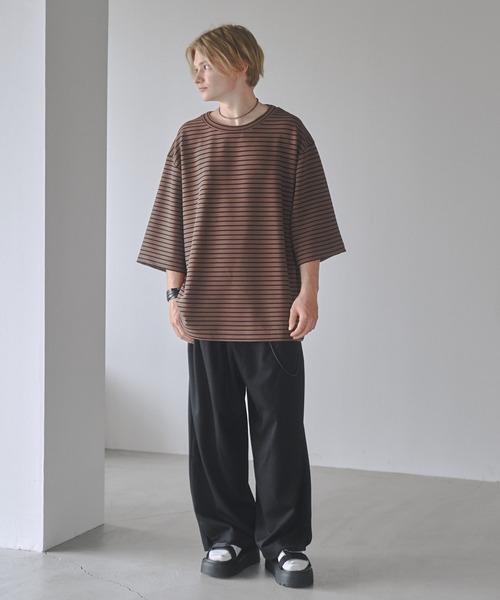 DOOPZ（ドープス）の「Ripple big T-shirt-リップルビッグTシャツ（Tシャツ/カットソー・メンズ・ベージュ/ホワイト/ホワイト×ブラック/ブラック・SMALL/MEDIUM/LARGE）」の18枚目の写真