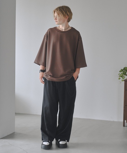 DOOPZ（ドープス）の「Ripple big T-shirt-リップルビッグTシャツ（Tシャツ/カットソー・メンズ・ベージュ/ホワイト/ホワイト×ブラック/ブラック・SMALL/MEDIUM/LARGE）」の19枚目の写真