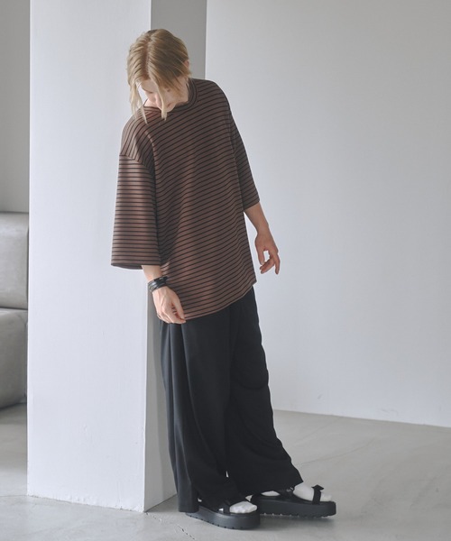 DOOPZ（ドープス）の「Ripple big T-shirt-リップルビッグTシャツ（Tシャツ/カットソー・メンズ・ベージュ/ホワイト/ホワイト×ブラック/ブラック・SMALL/MEDIUM/LARGE）」の21枚目の写真