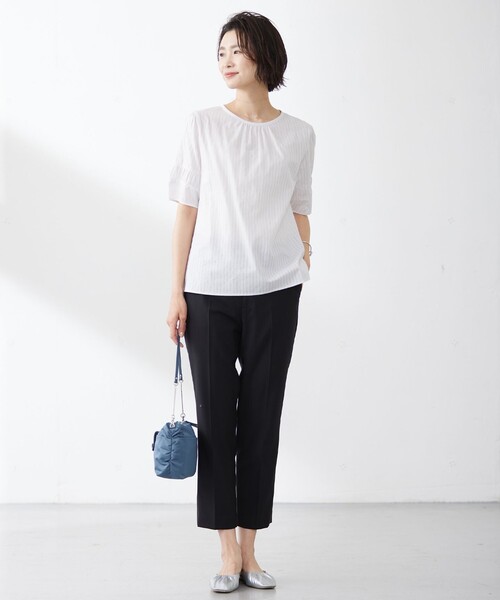 J.PRESS Ladies（J.プレス レディス）の「【洗える】トロストレッチ テーパード パンツ（その他パンツ・レディース・ブラック系/ダルブルー系/ブラウン系・S/XS/XXS）」の4枚目の写真