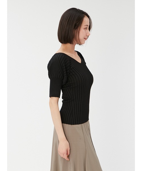 FRAY I.D 両畦Vネックニットプルオーバー フレイ アイディー FRAY I.D 両畦Vネックニットプルオーバー