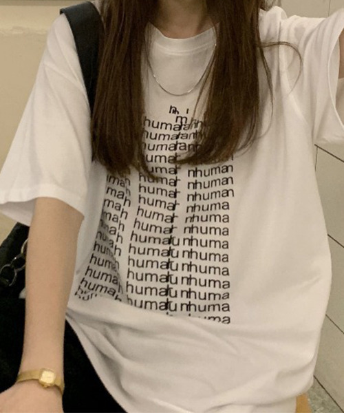 c.u.l(シーユーエル)の「オーバーサイズロゴプリントTシャツ culw438(Tシャツ/カットソー・レディース・グレー/ホワイト・FREE)」の1枚目の写真