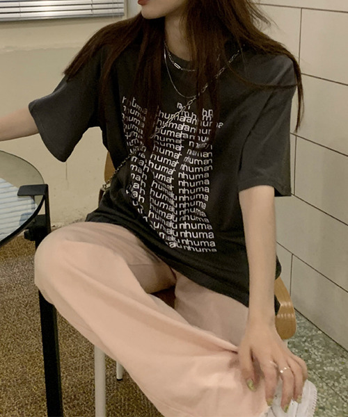 c.u.l(シーユーエル)の「オーバーサイズロゴプリントTシャツ culw438(Tシャツ/カットソー・レディース・グレー/ホワイト・FREE)」の20枚目の写真