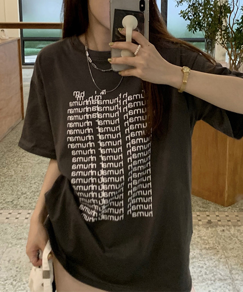 c.u.l(シーユーエル)の「オーバーサイズロゴプリントTシャツ culw438(Tシャツ/カットソー・レディース・グレー/ホワイト・FREE)」の13枚目の写真