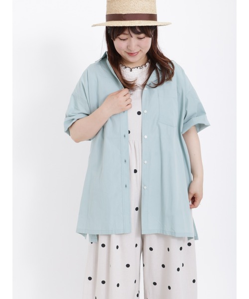 ブラウス シャツ 「接触冷感/吸水速乾」オーバーシャツ レディース CAST: ブラウス シャツ 「接触冷感/吸水速乾」オーバーシャツ