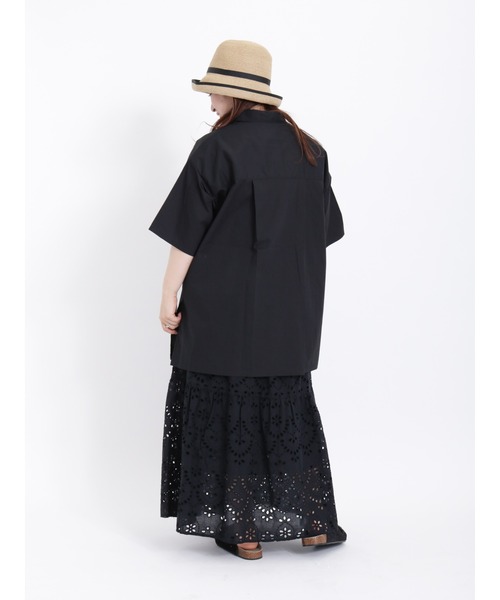 Samansa Mos2（サマンサ モスモス）の「【接触冷感 吸水速乾】サラッと羽織るオーバーシャツ（シャツ/ブラウス・レディース・ブルー/ブラック/ピンク/グリーン/ミント・ﾌﾘ-）」の22枚目の写真