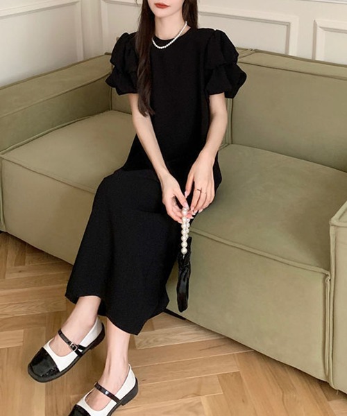 Dewlily（デューリリー）の「パフスリーブワンピース（ワンピース・レディース・ブラック/グリーン・FREE）」の16枚目の写真